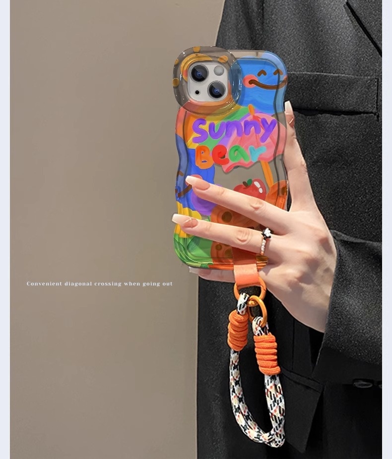 TechGlobe Graffiti Bären-Umhängegurt, kompatibel mit 14"-Handyhüllen von Oppo, Huawei, Vivo und Xiaomi, 15"-Handyhülle mit Dual-Standfunktion und 17"-Pro-Handyhülle._voghion.com