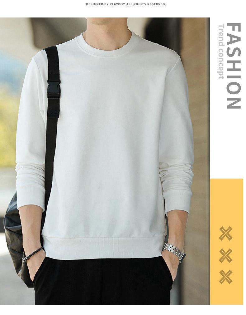 Erkek Çocuk %100 Pamuklu Sweatshirt Sonbahar Marka İnce Yuvarlak Yaka Uzun Kollu Erkek Öğrenci Polar Tişört Trend Üst Kadın_voghion.com