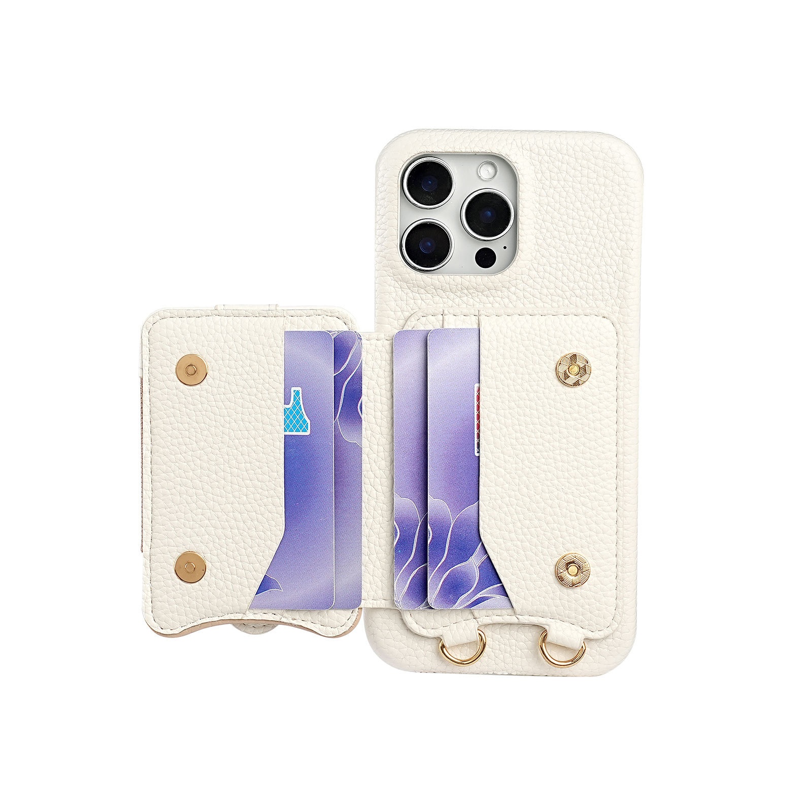 Custodia a tracolla in pelle creativa TechGlobe adatta per iPhone 17 Pro Max con porta carte a coda di pesce_voghion.com