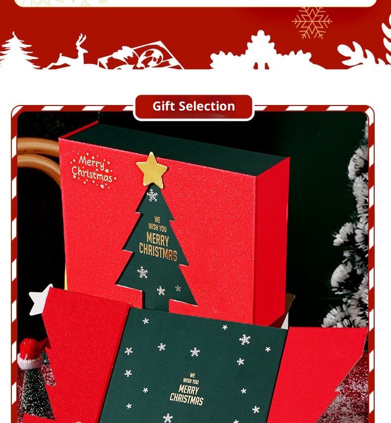 Confezione regalo vuota bifacciale per sciarpa Ping An Guo della vigilia di Natale di Lillian New Red Large Size_voghion.com