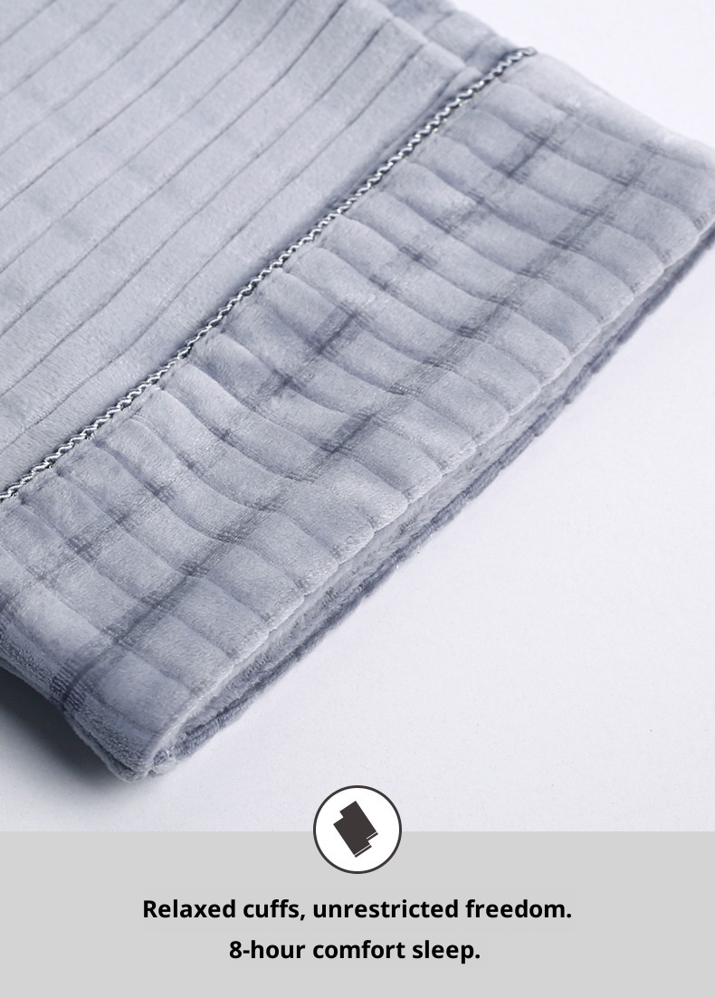 GraceChic GraceChic Xuanliang Factory Direct Coral Homewear Autumn Winter Pullover Round Neck Sleeve Long Pants Island Fleece Couple Pajamas_voghion.com