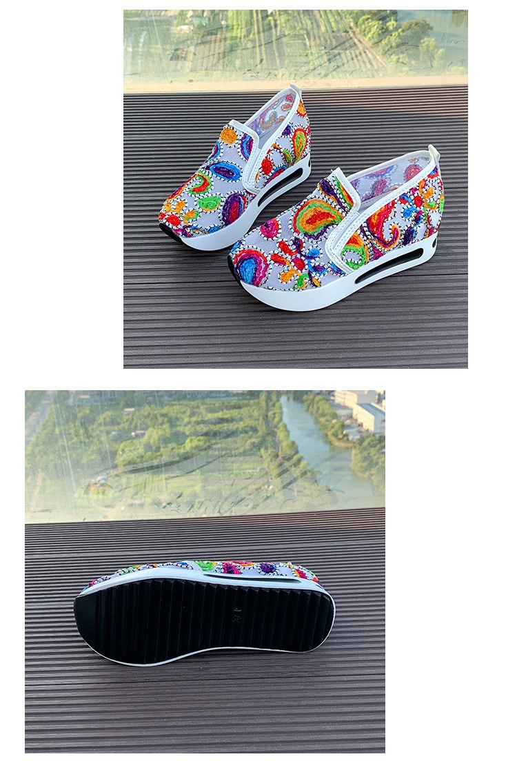 2024 New European And American Style Large Graffiti Slip-On Women's Size 42 Independent Station Cross-Border Trade_voghion.com