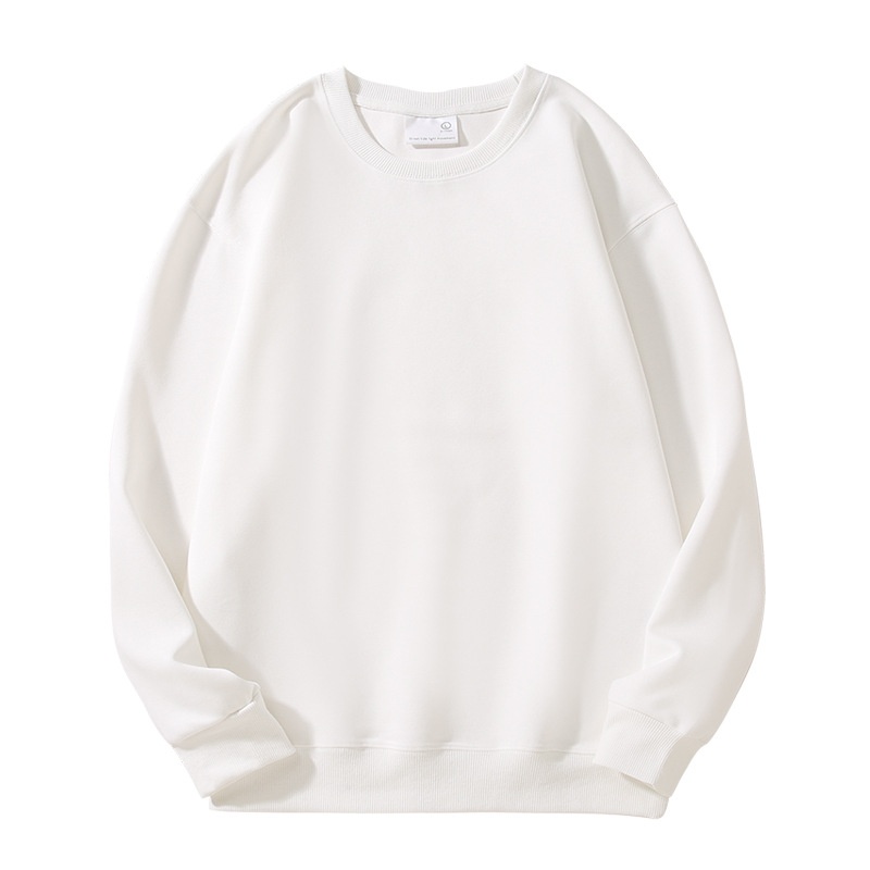 boy Men's Cotton Drop Shoulder Round Neck Loose Base Shirt Casual Trendy Solid Color Simple Outerwear Long Sleeve Sweatshirt_voghion.com