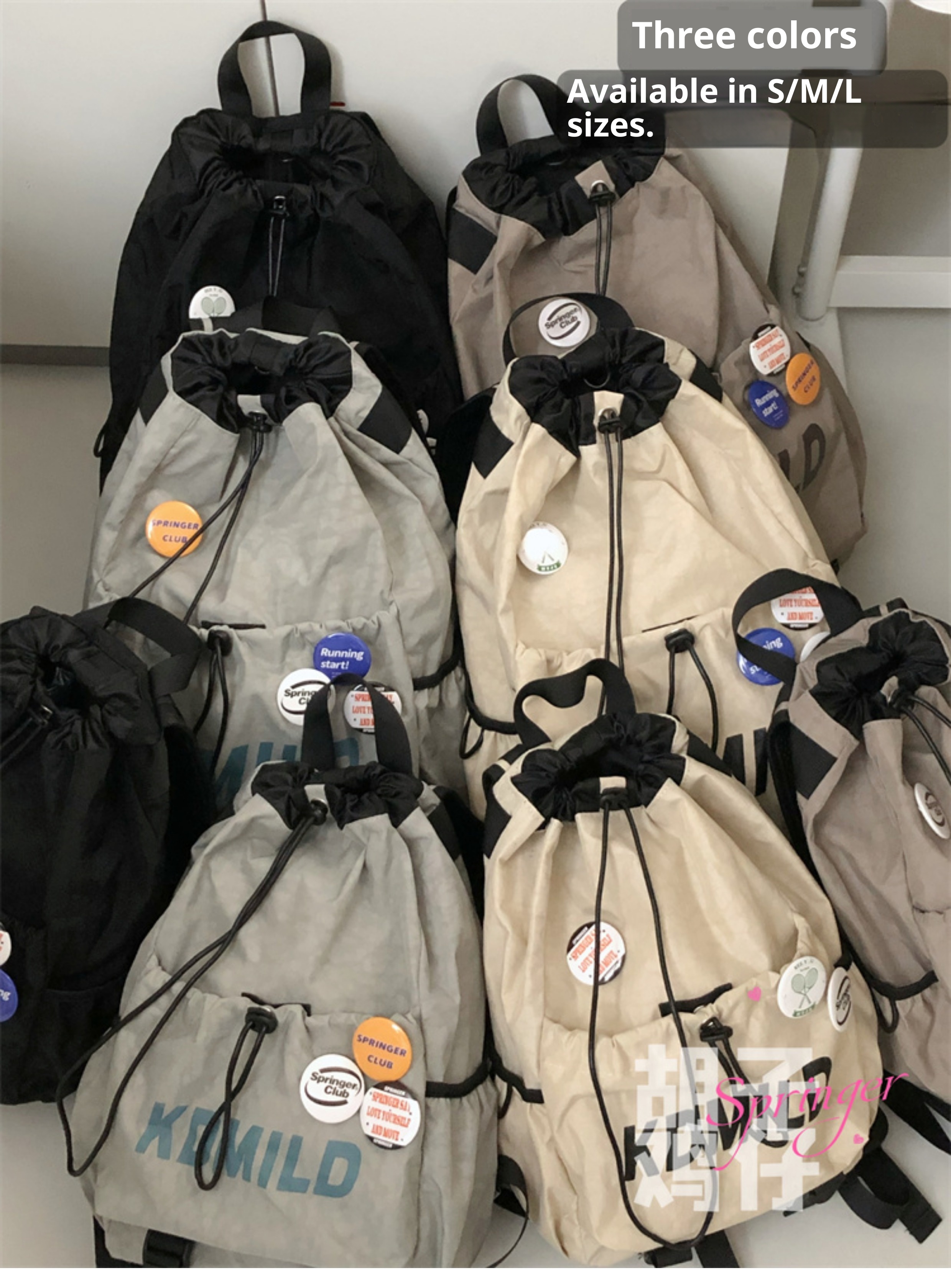 ActiveGo Retro Sports Style Drawstring Men, Lightweight Outdoor Hiking Student School Bag, Large Capacity Backpack For Women_voghion.com