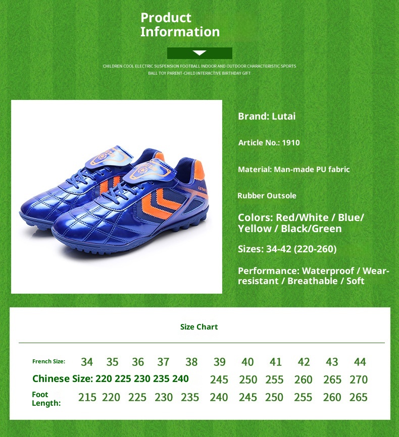 ShoeGlobe Lutai Fußballtrainingsschuhe mit Gummisohle für Jugendliche im Herbst-Design, Rasensportschuhe für Herren, ab Lager im Großhandel_voghion.com