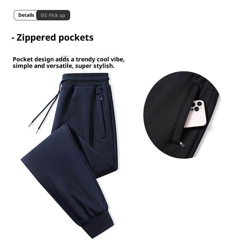 001 100% Cotton Sports Suit For Men, Spring Autumn Hooded Sweatshirt And Casual Sweatpants Two-Piece Set, Fleece-Lined, Plus_voghion.com