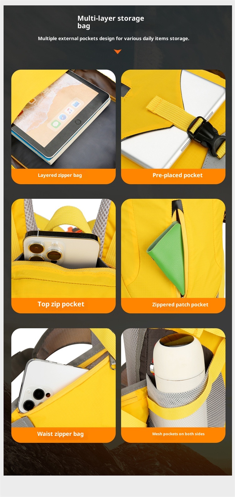 ActiveGo Cross-border New Double Shoulder Large Capacity Travel Leisure Outdoor Business Trip Lightweight Hiking Bag Women's_voghion.com