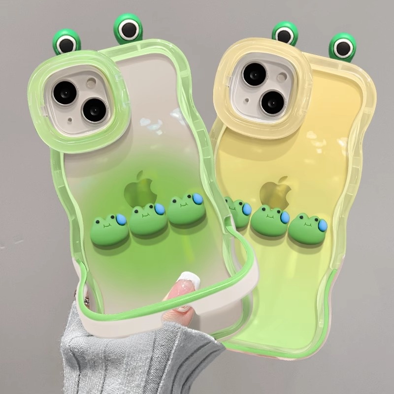 TechGlobe Kompatible Handyhülle 13 15 Plus Gradient Sweat Frog Plüsch 14 Pro Dual Stand 12 Niche Silikon X_voghion.com