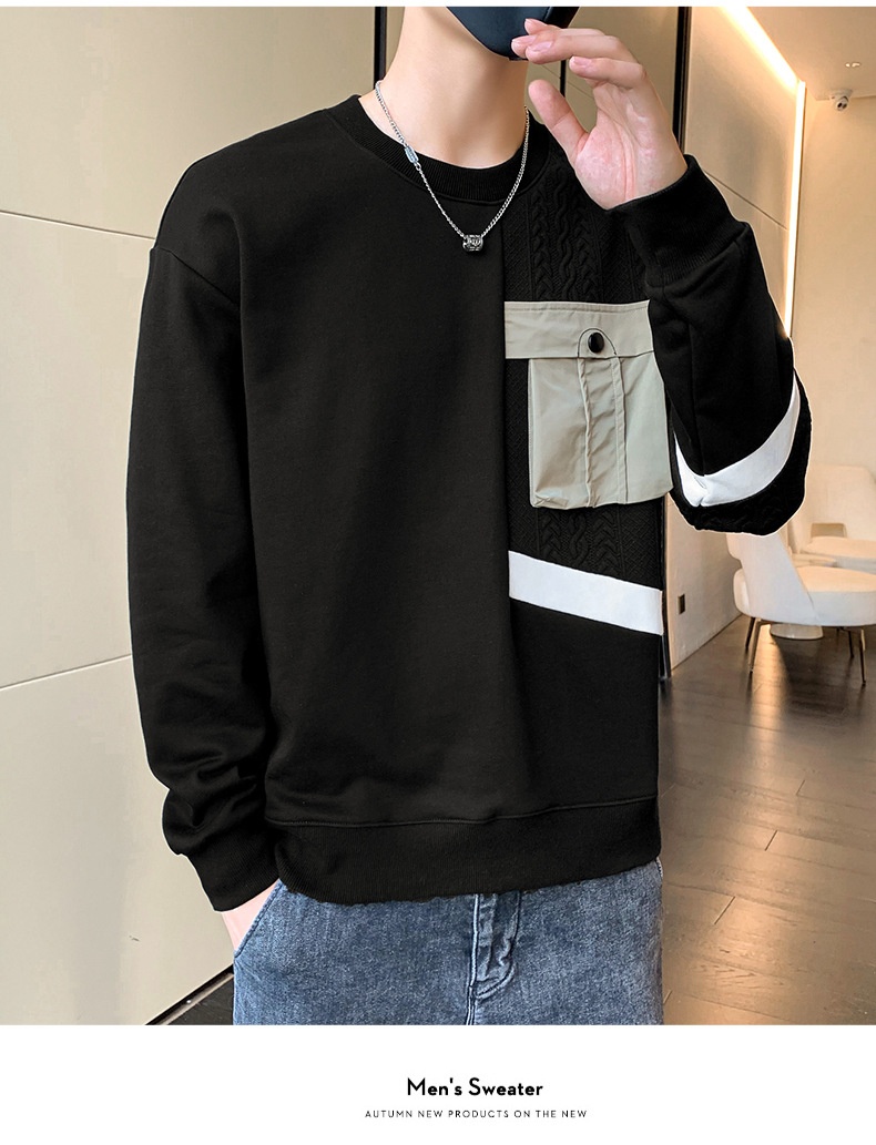 Jungen 2024 Neues Trend-Marken-Fleece-gefüttertes Baselayer-Top Frühling Herbst Langarm-T-Shirt Herren-Sweatshirt_voghion.com