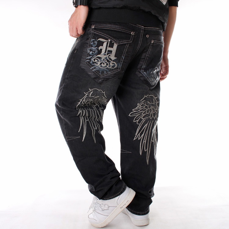 Jeans hip-hop tendance pour homme, style européen et américain, vêtements de danse de rue, pantalon de skate ample délavé, grandes tailles_voghion.com