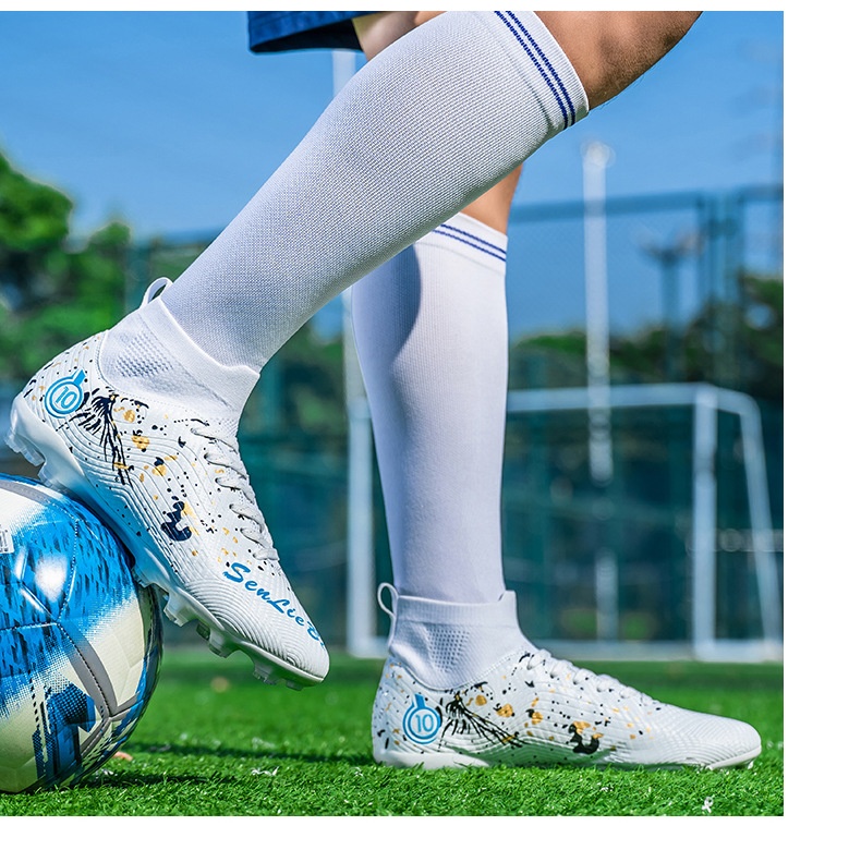 Chaussures de football montantes ShoeGlobe Wow personnalisées, style transfrontalier, en gros, à pointes longues Broken AG pour adultes, enfants et étudiants, style professionnel_voghion.com