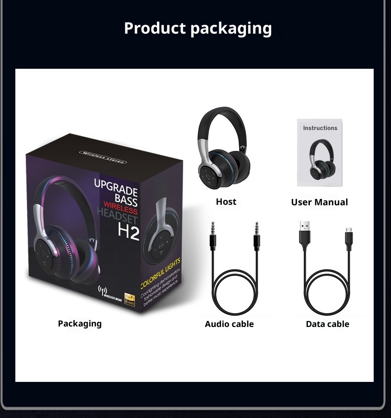 3c New Cross-Border Hot-Selling Wireless Over-Ear Bluetooth Headphones With Deep Bass Stereo Sound, Card Slot, Colorful_voghion.com