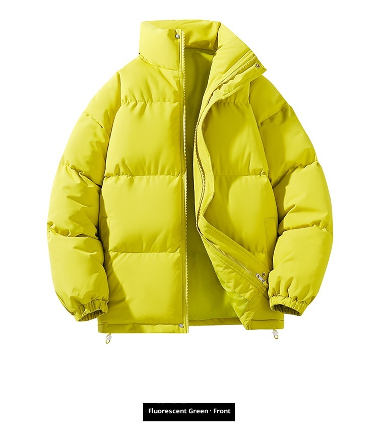 Wintermantel für Damen und Herren mit Stehkragen, Paar-Outfit, dick gefüttert, warm, kurze Daunenjacke aus Baumwolle, Oberbekleidung_voghion.com