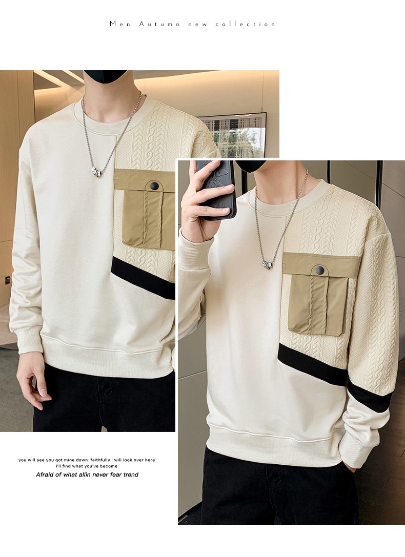 Jungen 2024 Neues Trend-Marken-Fleece-gefüttertes Baselayer-Top Frühling Herbst Langarm-T-Shirt Herren-Sweatshirt_voghion.com