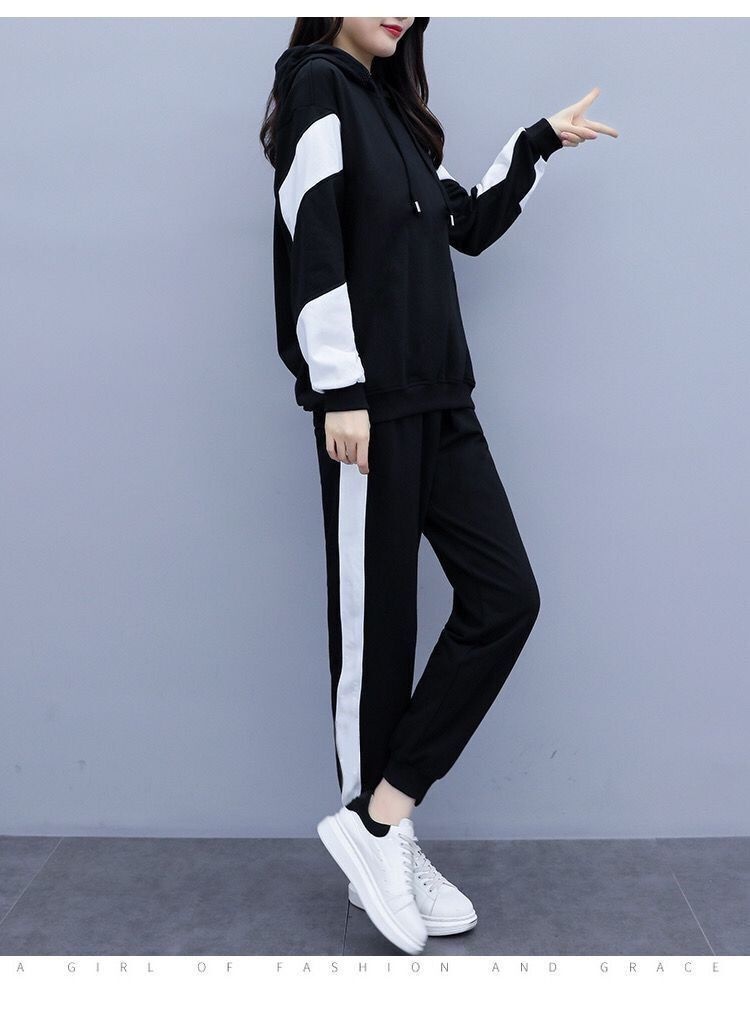 001 Plus Size Clothing Fat MM Suit 2025 Autumn New Loose Fashion Sports Two-Piece Set Women's Trendy_voghion.com