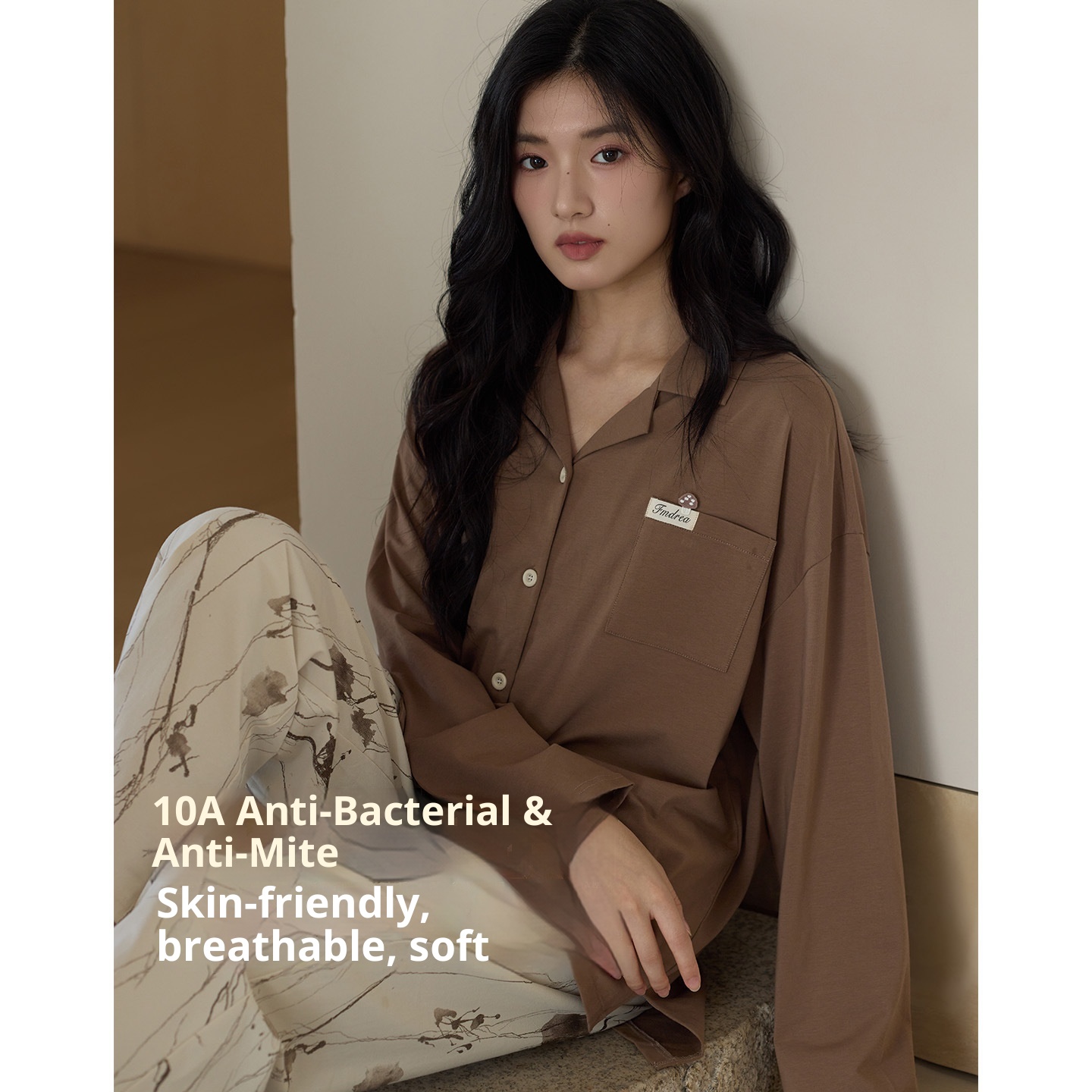 ChicShe 10A Antibacterial Pajamas For Women, Spring And Autumn Long Sleeve 2025 New Style, High-End Feel, Pure Cotton, Plus Size_voghion.com