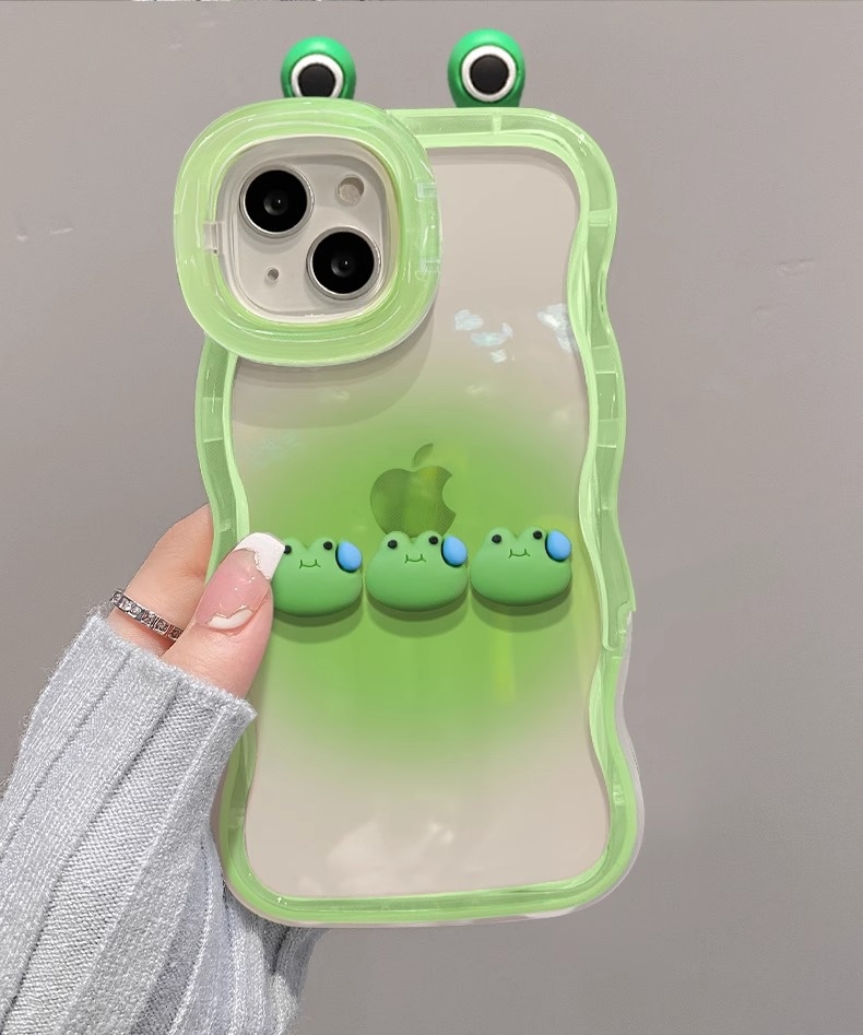 TechGlobe Kompatible Handyhülle 13 15 Plus Gradient Sweat Frog Plüsch 14 Pro Dual Stand 12 Niche Silikon X_voghion.com