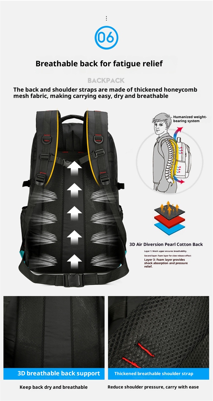 ActiveGo 2025 Winter New Outdoor Hiking Mountaineering Men's Large Capacity Lightweight Backpack Waterproof Wear-Resistant_voghion.com