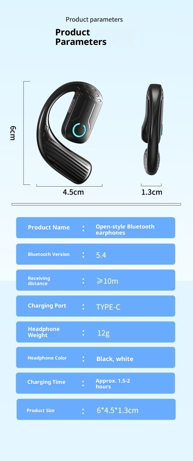 3c B01 Kabellose Bluetooth-Kopfhörer mit drehbarem Ohrbügel (links und rechts), ohne In-Ear-Funktion, extrem langer Akkulaufzeit und 5,4-GHz-Gaming-Funktion (niedrige Frequenz)._voghion.com