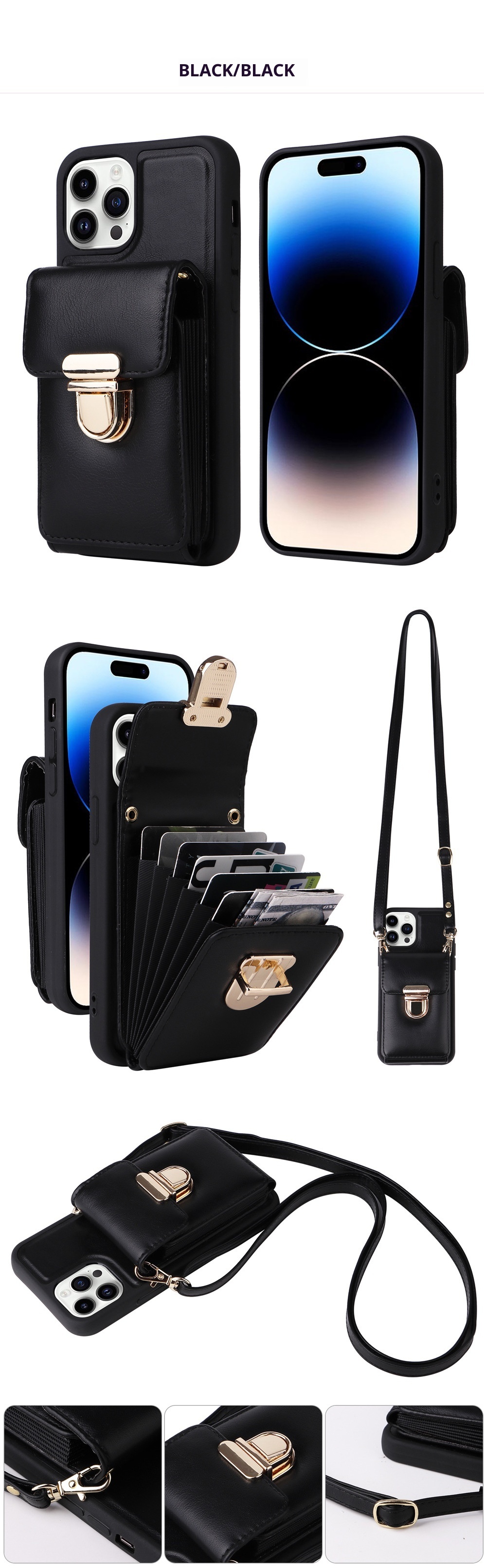 TechGlobe compatibile con 13 Full Coverage Pro Max Crossbody 14 Antiurto Stile giapponese e coreano 12 Slot per schede iPhone 8P_voghion.com