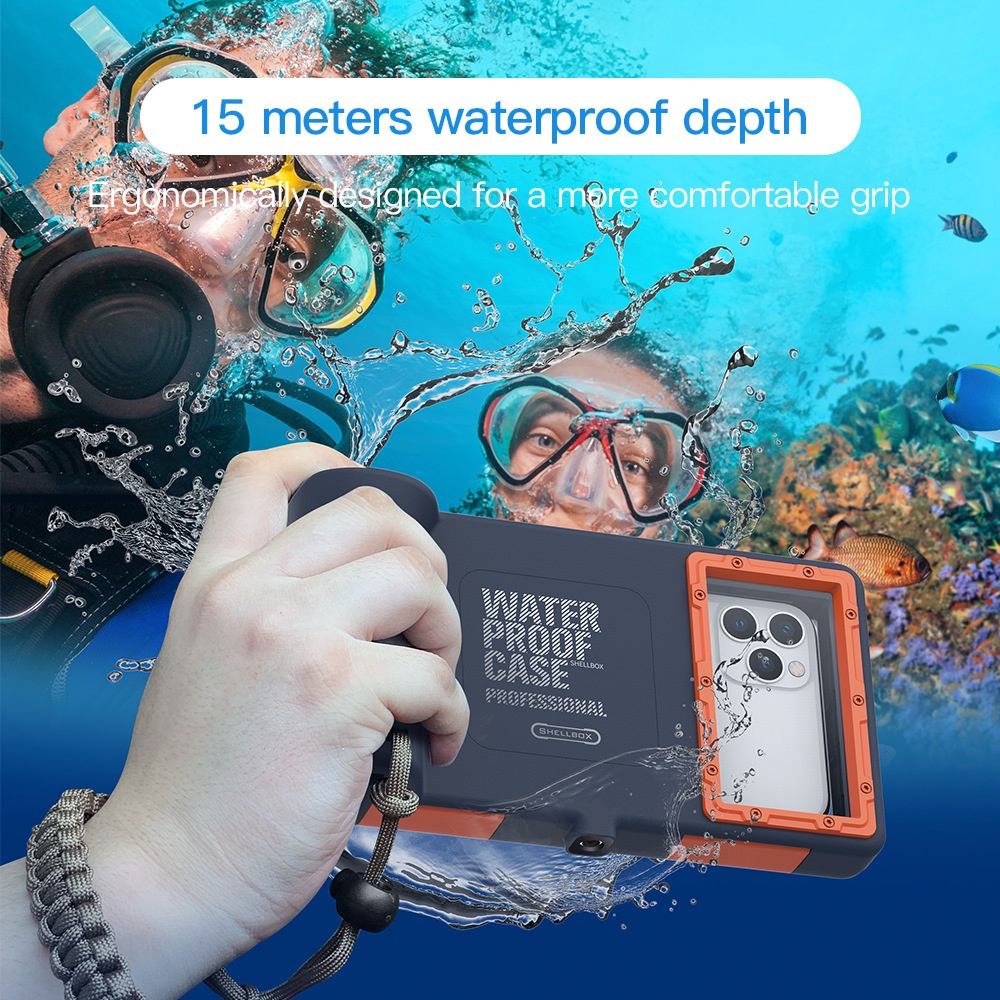 TechGlobe Cross-border Sports Snorkeling Phone subacqueo 15 m compatibile con custodia impermeabile per immersioni Samsung_voghion.com