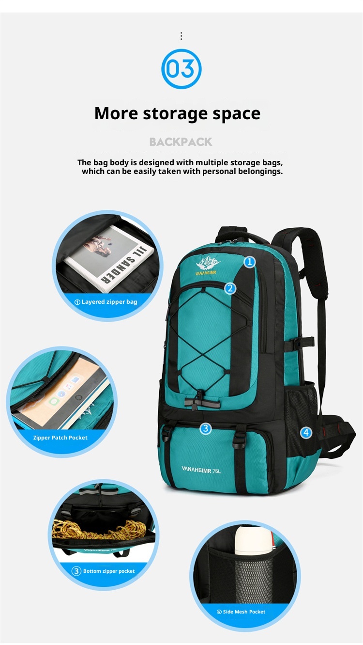 ActiveGo 2025 Winter New Outdoor Hiking Mountaineering Men's Large Capacity Lightweight Backpack Waterproof Wear-Resistant_voghion.com