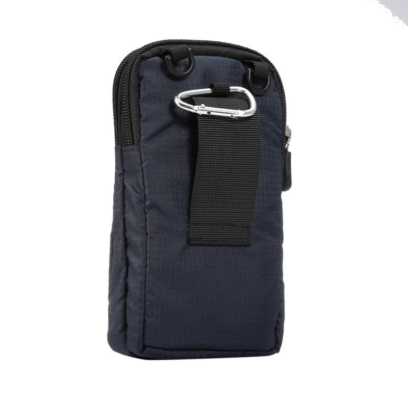 TechGlobe Universal Plaid Canvas Zipper For IPhone 11 Samsung Huawei Phone Waist Hanging Bag Protective Case_voghion.com