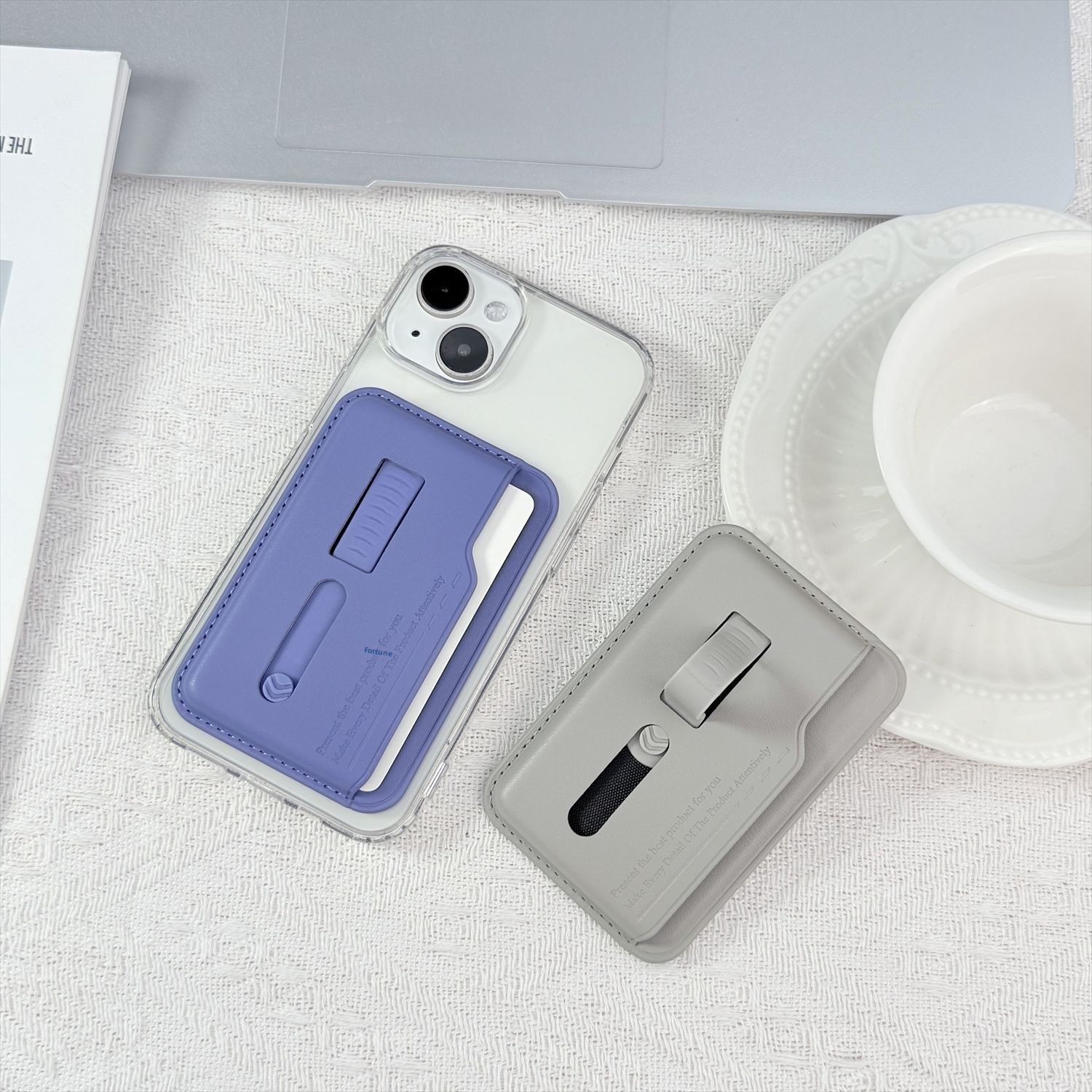 TechGlobe New Design Magnetic Ultra-Thin Holder Card Case Hidden Elastic Telescopic Silicone Wrist Strap Phone Clip_voghion.com