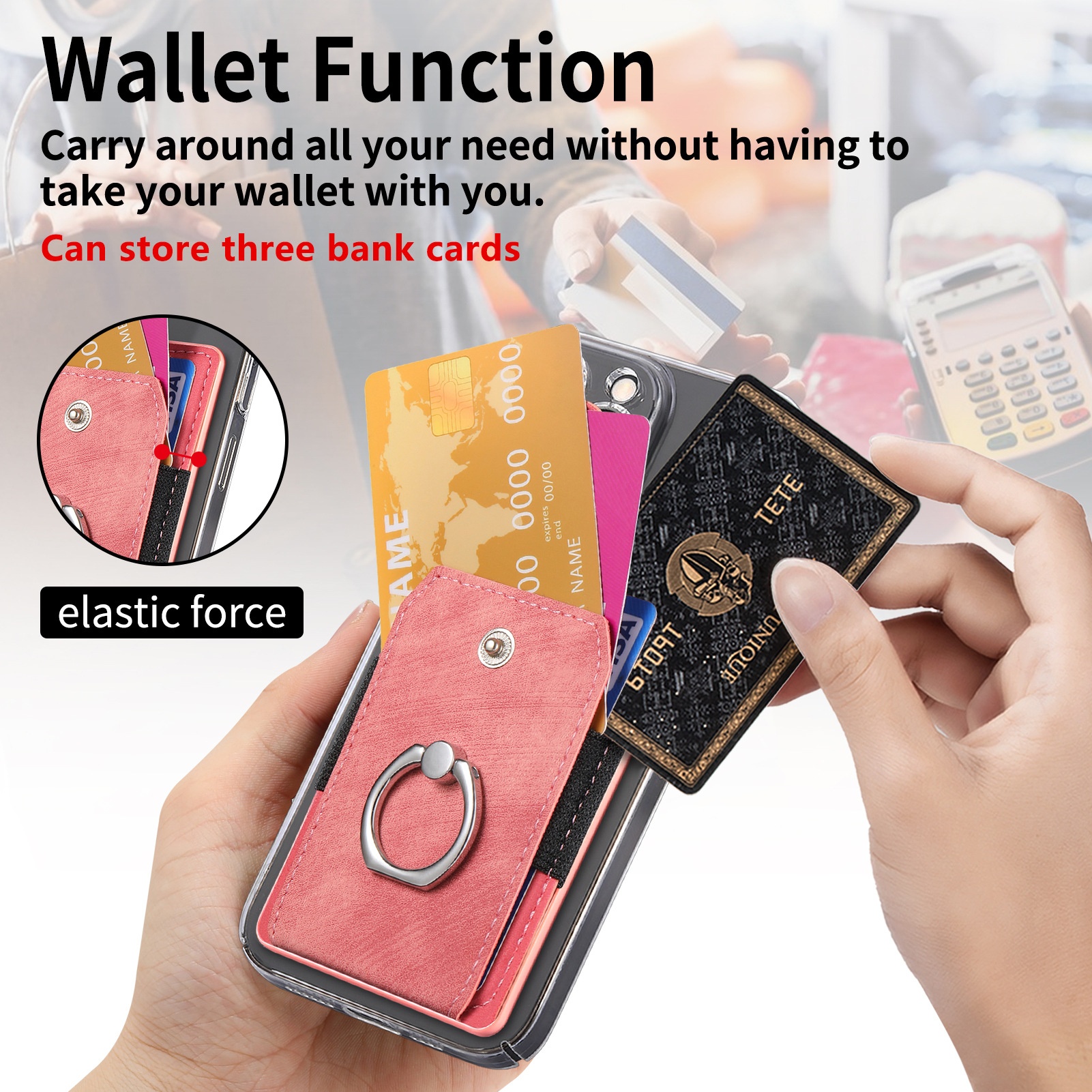 TechGlobe Compatible With Samsung Phone Multi-Model Universal Sleeve Back Sticker 3M Adhesive Card Insert Holder Gift Pack_voghion.com