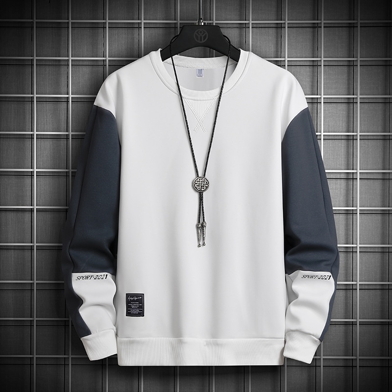 boy 2025 Spring Autumn Base Shirt Crew Neck Sweatshirt New Korean Version Loose Long Sleeve T-Shirt Men's_voghion.com