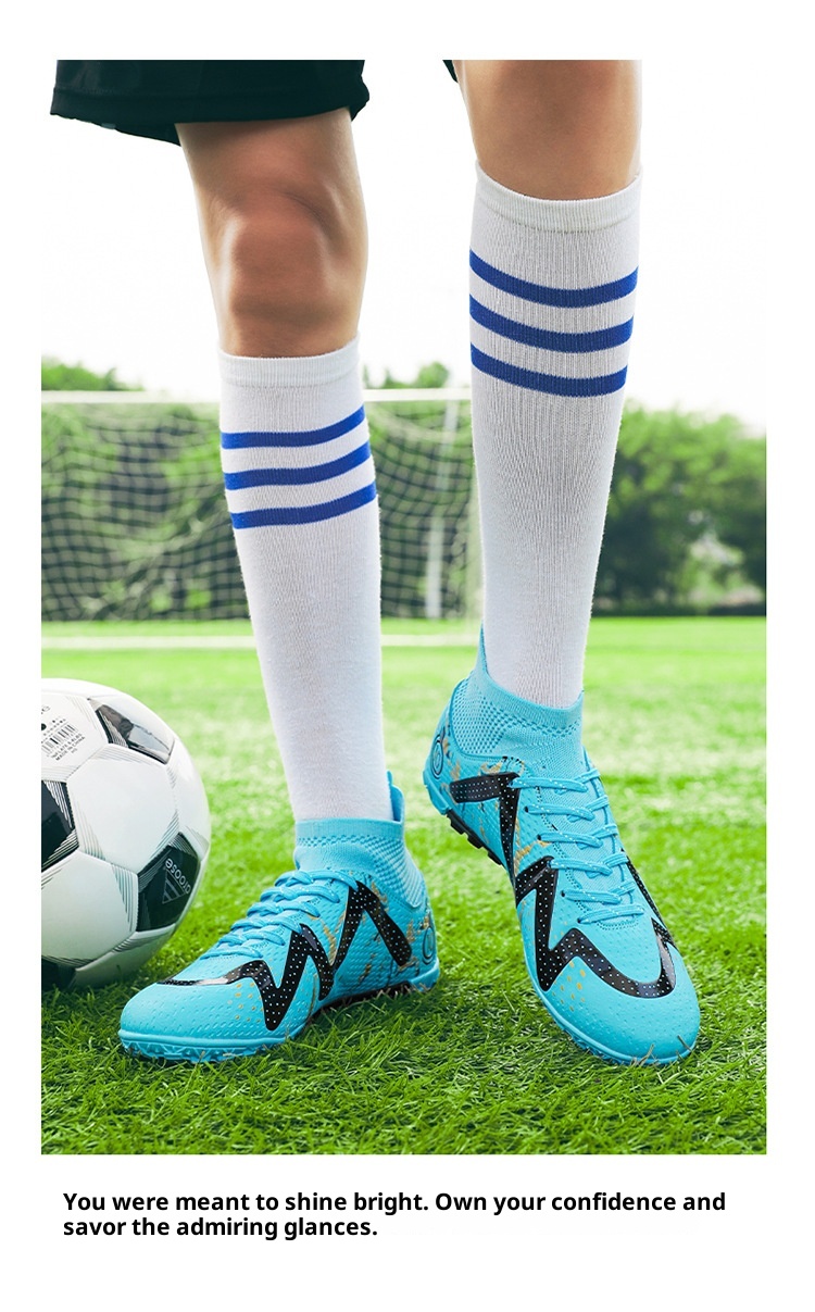 ShoeGlobe Cross-Border Xiyin Soccer Men And Women High-Top Competition Sports Spike Student Turf Green Training Shoes_voghion.com