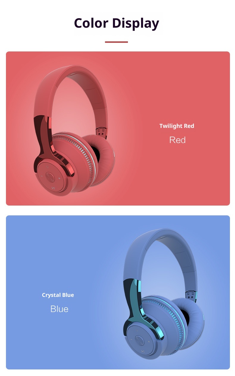 3c New Cross-Border Hot-Selling Wireless Over-Ear Bluetooth Headphones With Deep Bass Stereo Sound, Card Slot, Colorful_voghion.com