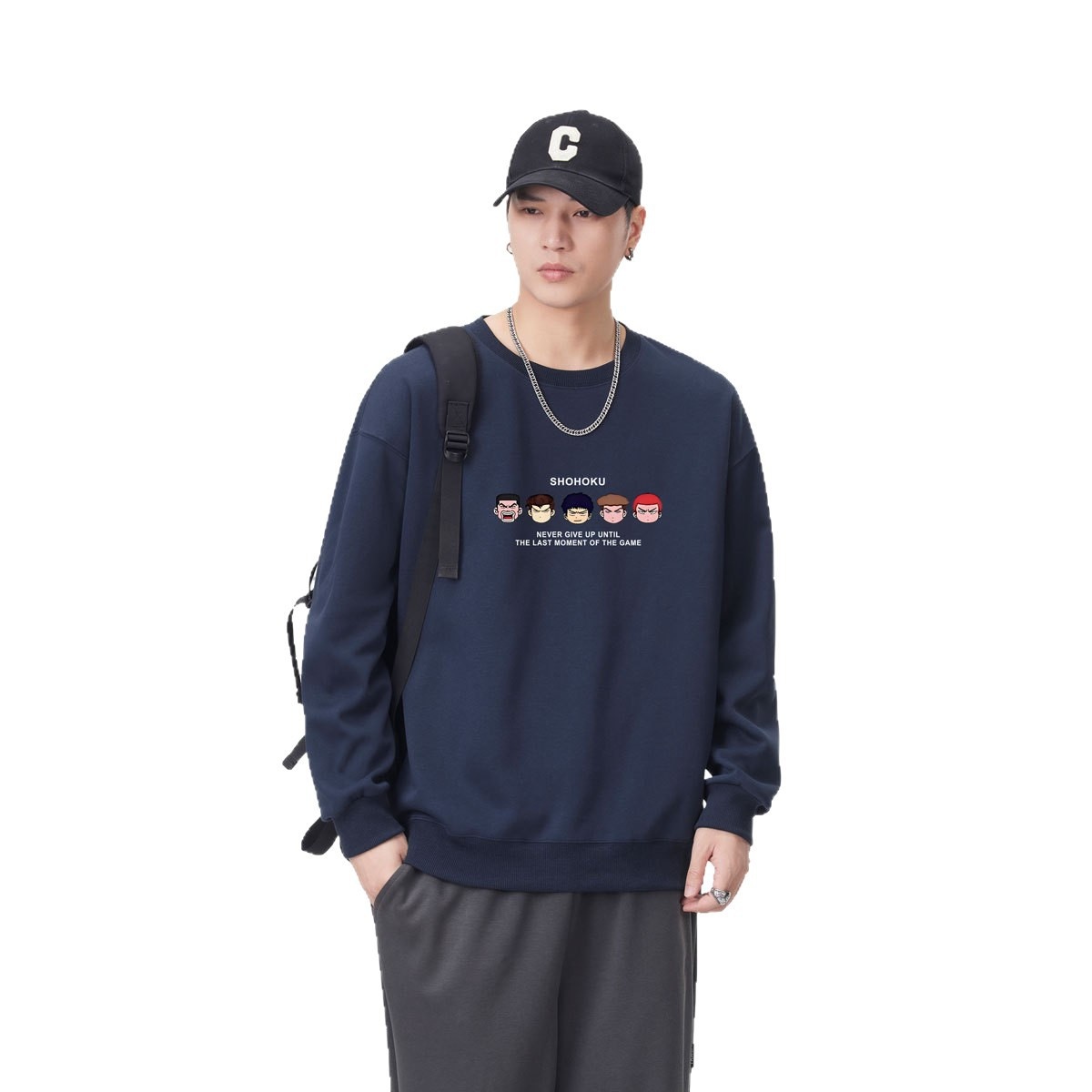 Erkek Sonbahar Uzun Kollu Sweatshirt Erkek Ağır Sıklet Trend Marka Baskılı Mürettebat Yaka Kazak Tişört Unisex Amerikan Tarzı_voghion.com