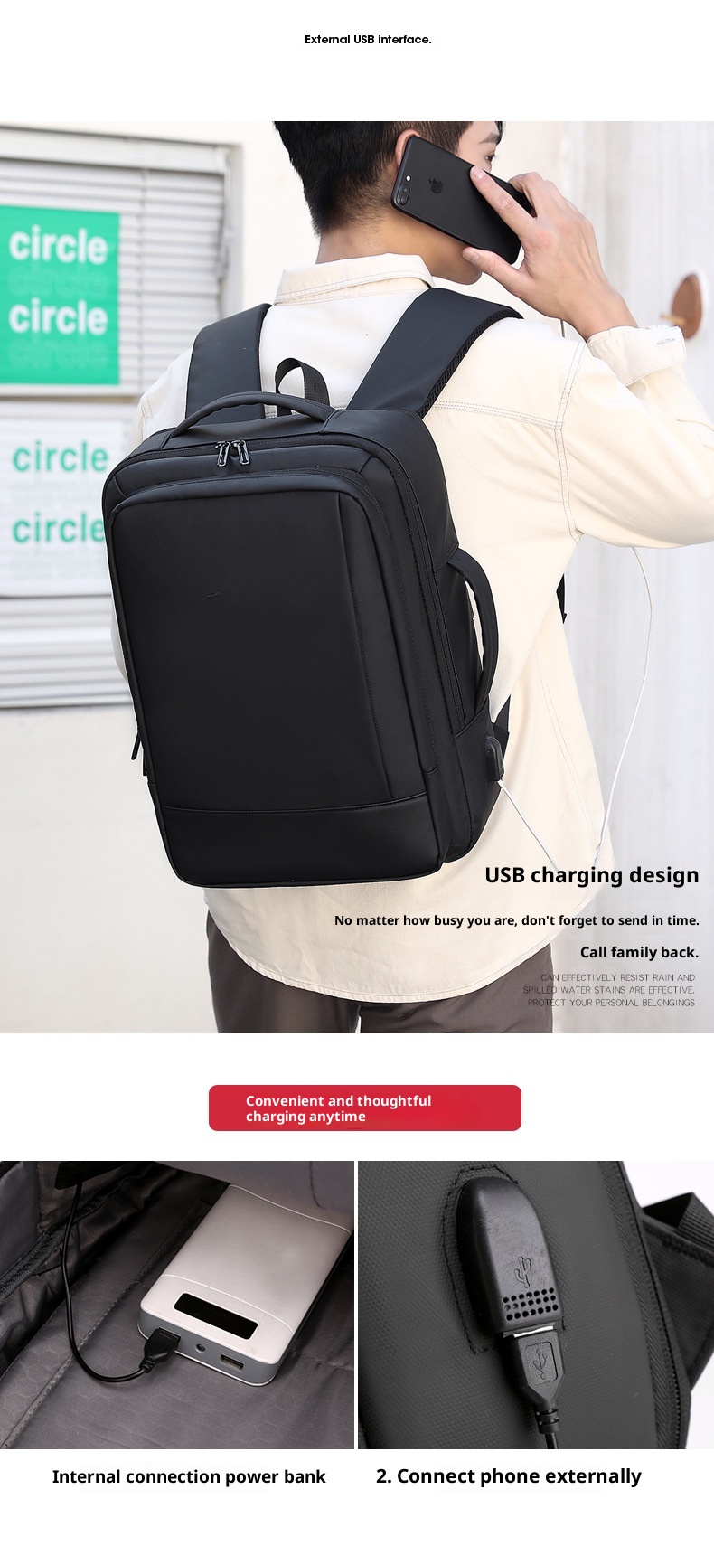 Zaino da uomo ActiveGo Outdoor Hiking di grande capacità, resistente all'acqua, per laptop, casual, da viaggio, borsa a tracolla, all'ingrosso_voghion.com