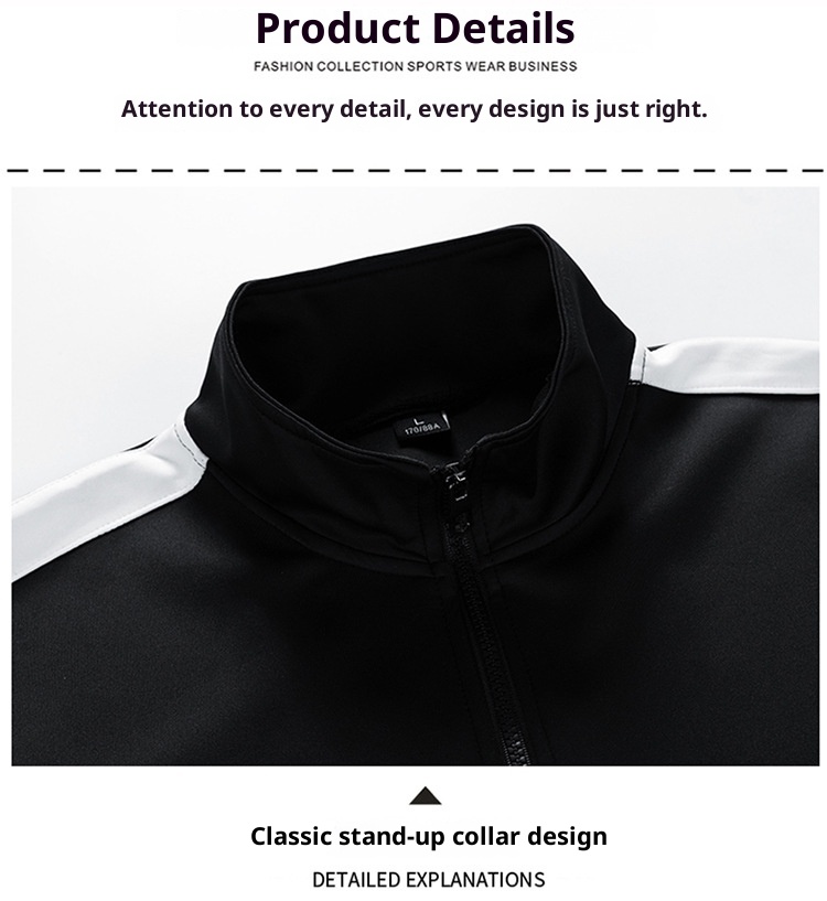 001 2024 Felpa cardigan casual primavera e autunno, due pezzi, set sportivo da uomo in stile coreano, collo alto, top largo_voghion.com