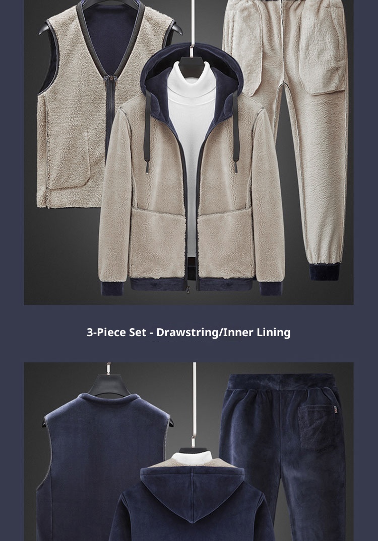 001 Three-Piece Winter Silver Fox Plus Size Sweatshirt Set For Men Thickened Warm Lamb Fleece Jacket Men's Sportswear_voghion.com