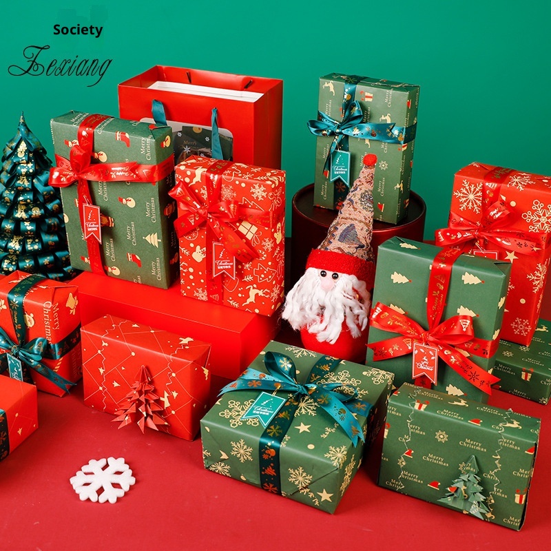 Lillian Wrapping Confezione regalo di Natale all'ingrosso Decorazione Imballaggio esterno Carta Kraft Materiale fatto a mano fai da te X20_voghion.com
