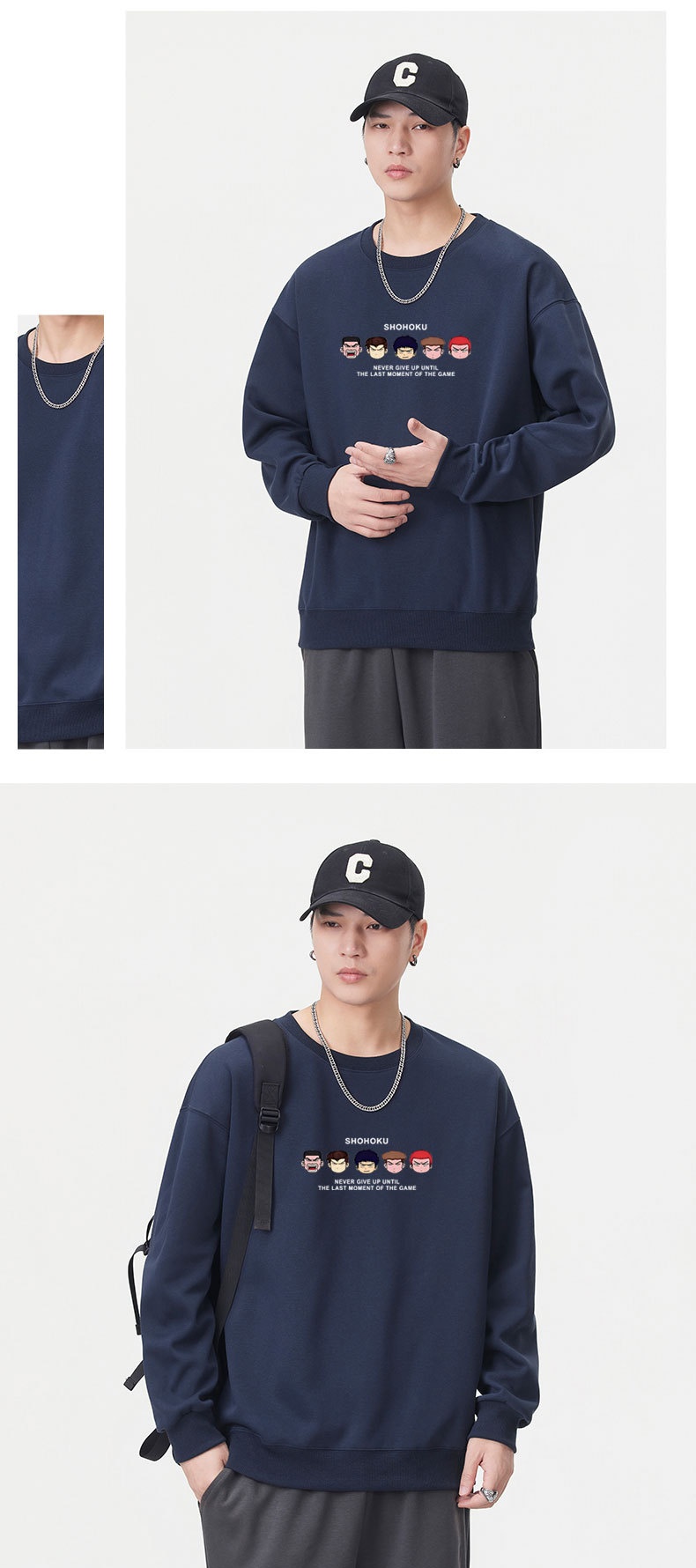 Erkek Sonbahar Uzun Kollu Sweatshirt Erkek Ağır Sıklet Trend Marka Baskılı Mürettebat Yaka Kazak Tişört Unisex Amerikan Tarzı_voghion.com