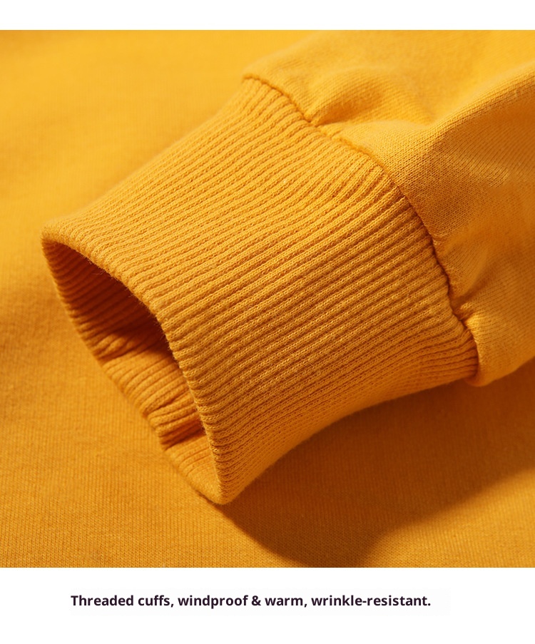 Erkek Çocuk İlkbahar ve Sonbahar Tek Renk Yuvarlak Yaka Havlu Unisex İş Kıyafeti Sınıf Üniforması Uzun Kollu Kazak Sweatshirt_voghion.com