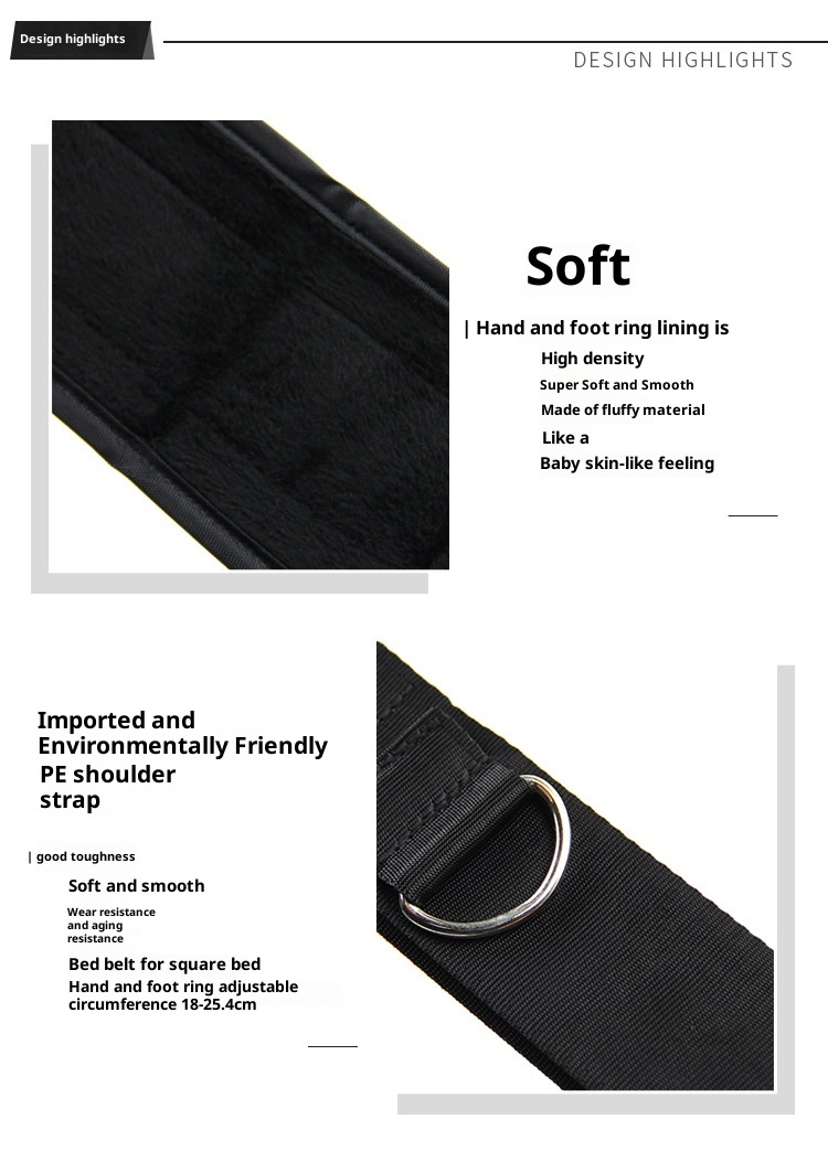 LuvBox Nuovo Stile Cinturino Una Parola Multi Cerchio Legatura Restrizione Letto Erotico Alternativa SM Regolabile Mani E Piedi Giocattoli Sessuali_voghion.com