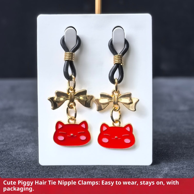 LuvBox Piglet SM Flirt Orgasme Punition en extérieur Élastique Élastique Pinces à tétons réglables Bondage Torture des seins pour adultes_voghion.com