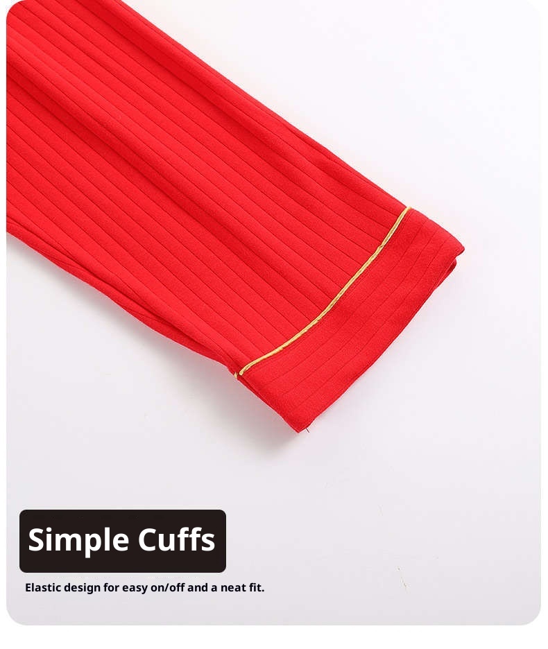 GraceChic GraceChic Autumn Winter All-Cotton Couple Pure Cotton Wedding Zodiac Year Big Red Men's Women's Plus Size Pajamas 100kg Homewear_voghion.com