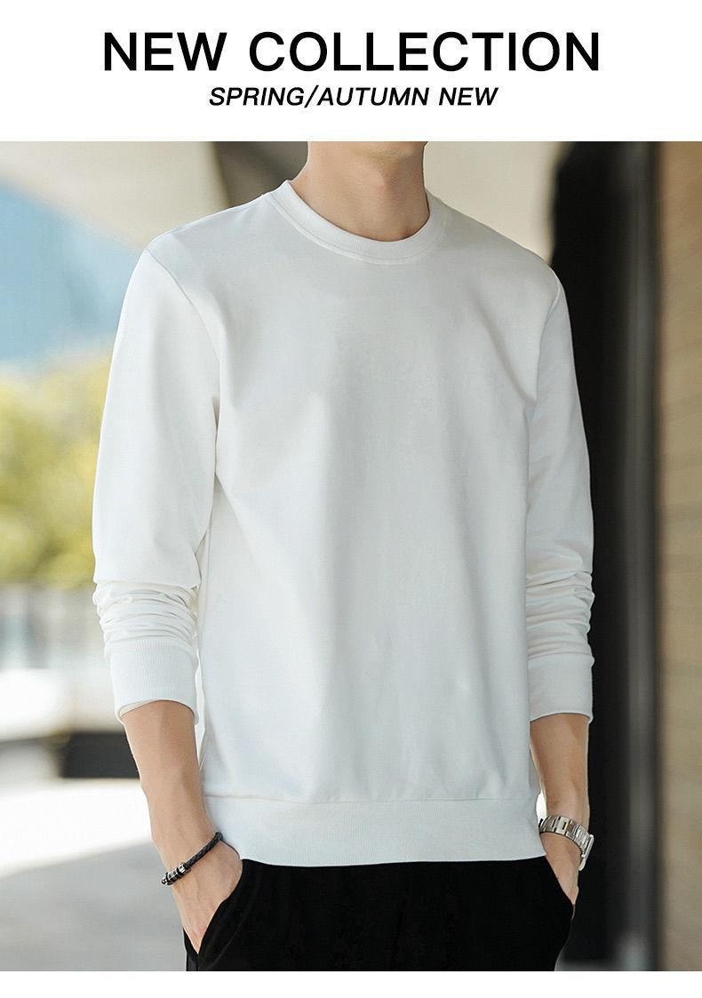 Erkek Çocuk %100 Pamuklu Sweatshirt Sonbahar Marka İnce Yuvarlak Yaka Uzun Kollu Erkek Öğrenci Polar Tişört Trend Üst Kadın_voghion.com