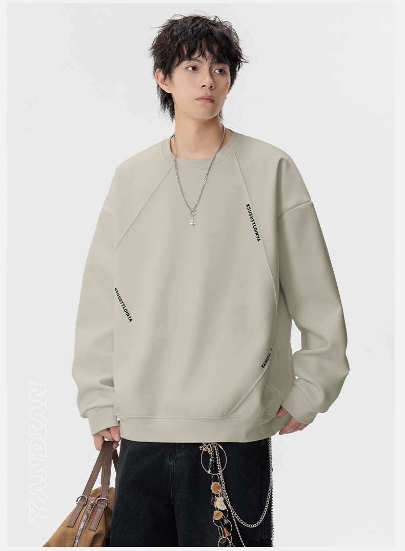boy ACU Men's Clothing|Heavyweight American Style Crew Neck Autumn Winter Sweatshirt For Men, Structured Patchwork Pullover_voghion.com