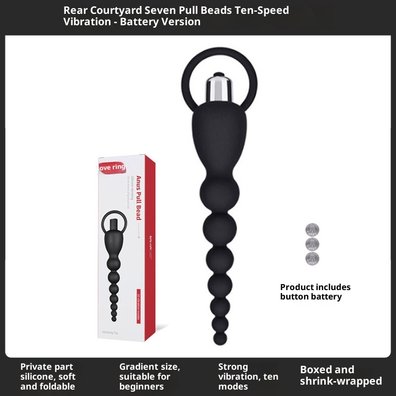 LuvBox Anello dell'amore Giocattoli sessuali Punto G femminile Corte posteriore Piccola conversione di frequenza di vibrazione Plug anale in uscita Perline di trazione in silicone_voghion.com