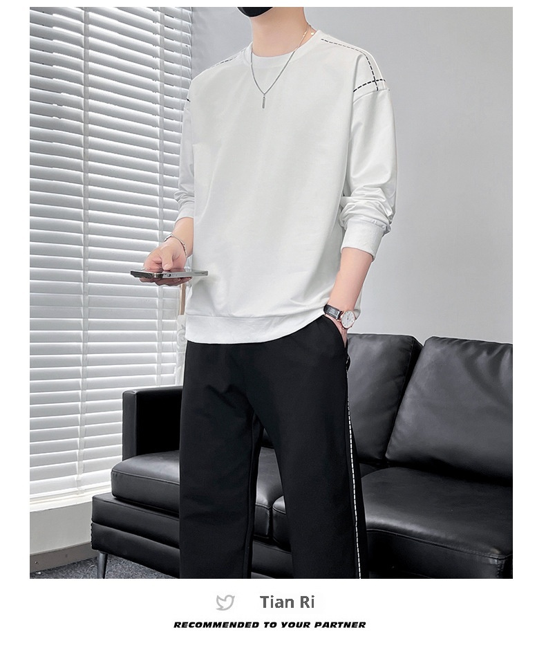 001 Diyu Shenlong Sweatshirt Casual For Men Spring And Autumn Long Pants Round Neck Pullover Tracksuit Two-Piece Set_voghion.com