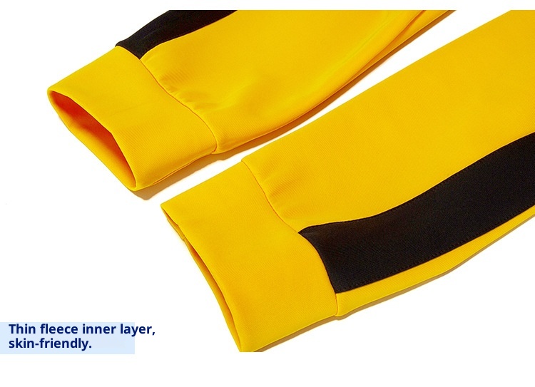 001 Autumn And Men's Jacket Winter Warm Two-Piece Zipper Casual Running Sportswear Set_voghion.com