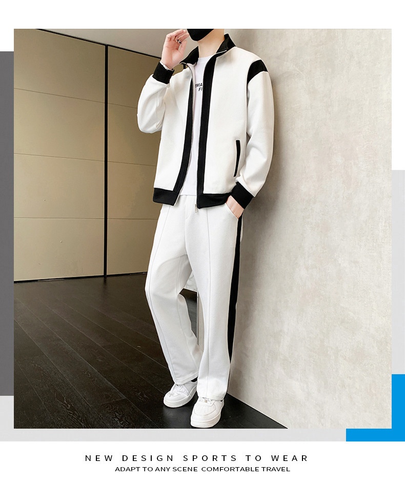 001 Lässiger Sportanzug für Herren, Stehkragenjacke für Frühling und Herbst, modisches Patchwork-Sweatshirt, Sportbekleidung für Jugendliche, Live_voghion.com