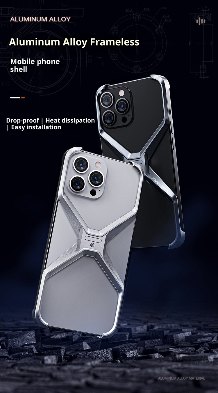 TechGlobe Suitable For 17 Max Phone IPhone 16 Pro Aluminum Alloy New Hollow Frameless Heat Dissipation X Case_voghion.com