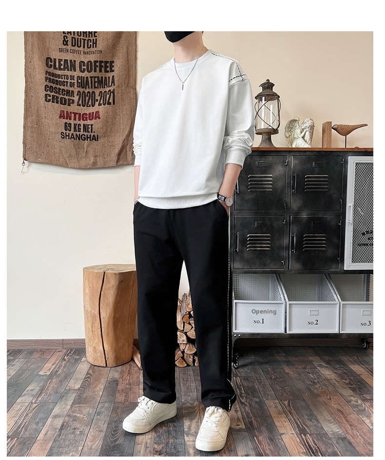 001 Diyu Shenlong Sweatshirt Casual For Men Spring And Autumn Long Pants Round Neck Pullover Tracksuit Two-Piece Set_voghion.com